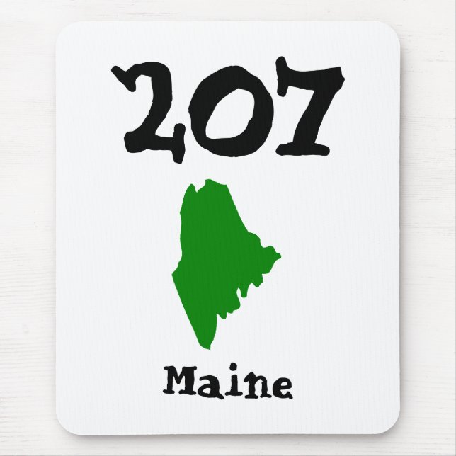 207, Area Code of Maine Mouse Mat (Front)
