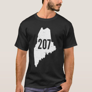 207 Maine State Area Code Outline Pride T-Shirt