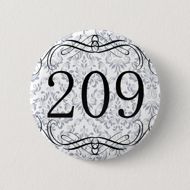209 Area Code 6 Cm Round Badge (Front)
