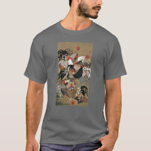 20. 群鶏図, 若冲 Flock of Roosters, Jakuchu T-Shirt