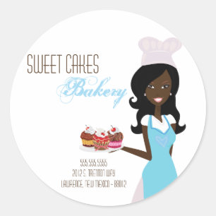 20 - 1.5" African American Baker Address Stickers