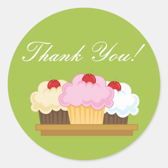 20 - 1.5"  Bakery Brunette Bake Thank You Stickers (Front)