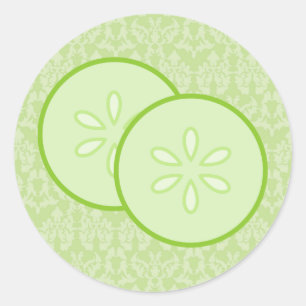 20 - 1.5" Business Stick Green Damask Spa Massage Classic Round Sticker