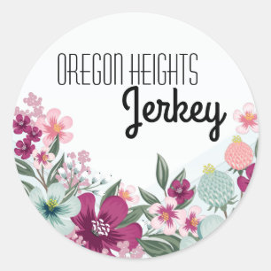 20 - 1.5" Business Stickers Tropical Flowers on B