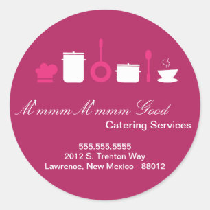 20 - 1.5"  Catering Chef Business Address Stickers