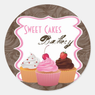 20 - 1.5"  Cup Cakes Bakery Sweet Address Stickers