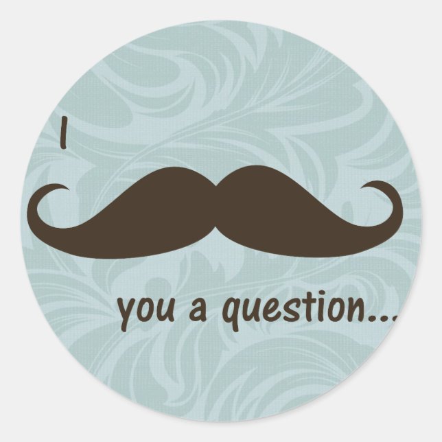 20 - 1.5" Envelope I Moustache You a Question Classic Round Sticker (Front)