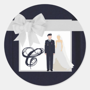 20 - 1.5 Envelope Seal ARMY Uniform Blues Bride