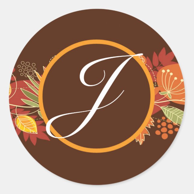 20 - 1.5  Envelope Seal Autumn Leaves Fall Floral (Front)