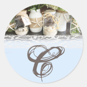 20 - 1.5  Envelope Seal Beach Sea Mason Jars Ocean