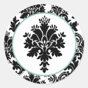 20 - 1.5  Envelope Seal Black Damask Lace