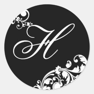 20 - 1.5  Envelope Seal Black White Floral