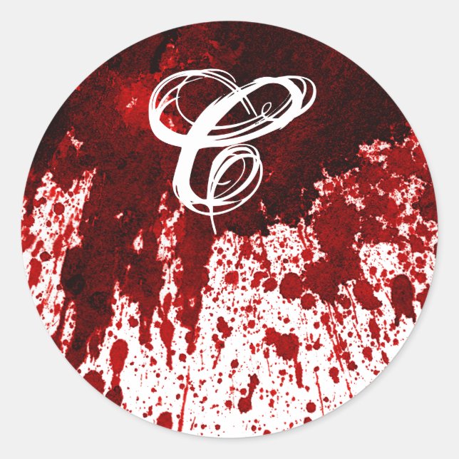 20 - 1.5 Envelope Seal Blood Splatter Vampire Goth (Front)