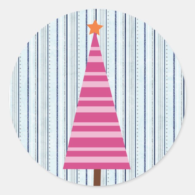 20 - 1.5" Envelope Seal Christmas Tree Pink/Orange (Front)