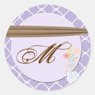 20 - 1.5  Envelope Seal Country Mason Jar Flowers