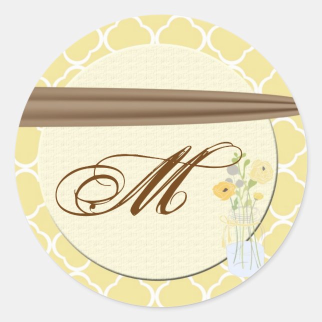 20 - 1.5  Envelope Seal Country Mason Jar Flowers (Front)