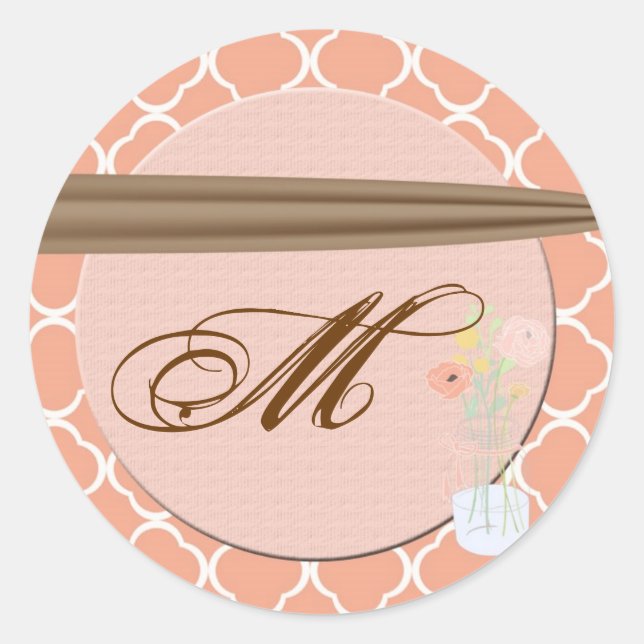 20 - 1.5  Envelope Seal Country Mason Jar Flowers (Front)