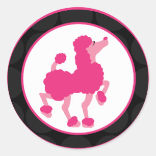 20 - 1.5"  Envelope Seal French Pink Poodle Paris