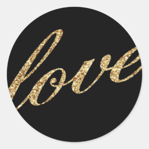 20 - 1.5  Envelope Seal Gold Foil Glitter Love