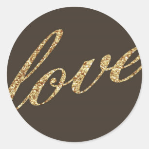 20 - 1.5 Envelope Seal Gold Foil Glitter Love