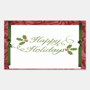 20 - 1.5" Envelope Seal Happy Holidays Christmas