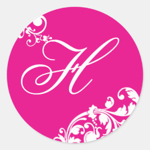 20 - 1.5  Envelope Seal Hot Pink White Floral