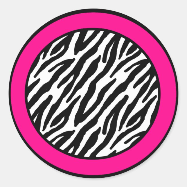 20 - 1.5"  Envelope Seal Hot Pink Zebra Print (Front)