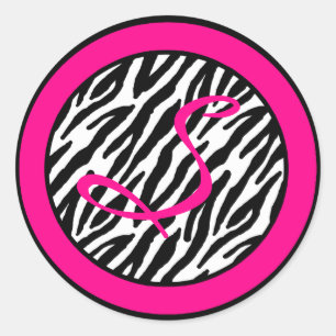20 - 1.5"  Envelope Seal Hot Pink Zebra Print