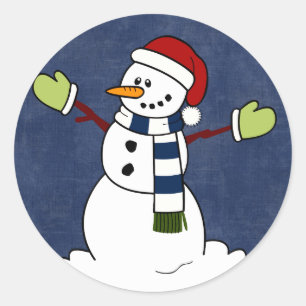 20 - 1.5" Envelope Seal Jolly Winter Snowman Chris