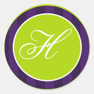 20 - 1.5"  Envelope Seal Lime Green & Purple