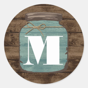 20 - 1.5  Envelope Seal Mason Jar Wood Country