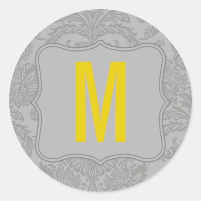 20 - 1.5  Envelope Seal Modern Grey Damask Lace (Front)