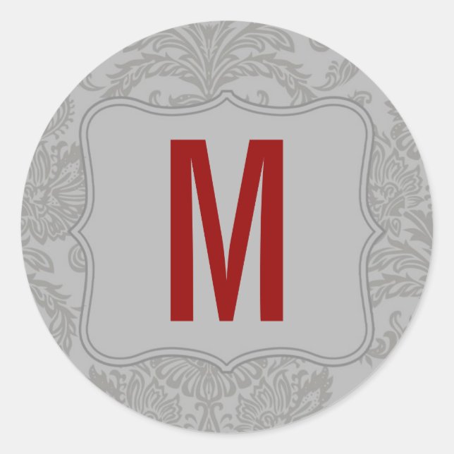 20 - 1.5  Envelope Seal Modern Grey Damask Lace (Front)