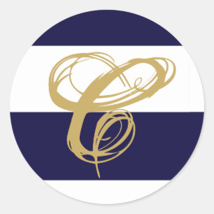 20 - 1.5  Envelope Seal Modern Stripe Navy White