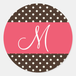 20 - 1.5 Envelope Seal Monogram Brown Polka Dot