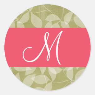 20 - 1.5 Envelope Seal Monogram Green Leaves
