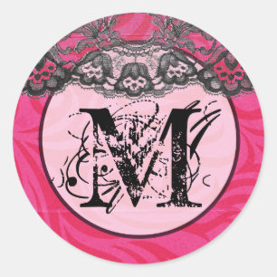 20 - 1.5 Envelope Seal Monogram Lace Zebra Pink