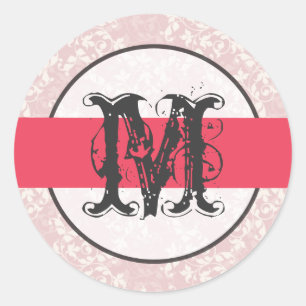 20 - 1.5 Envelope Seal Monogram Pink Floral Flowe