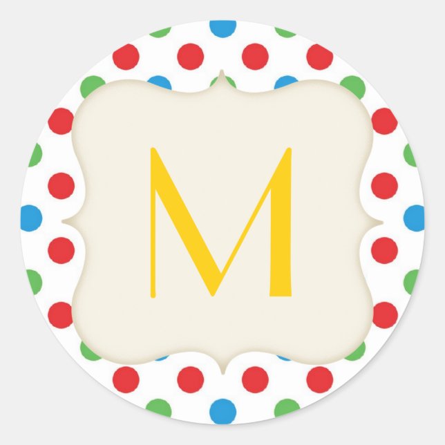 20 - 1.5  Envelope Seal Monogram Primary Polka Dot (Front)