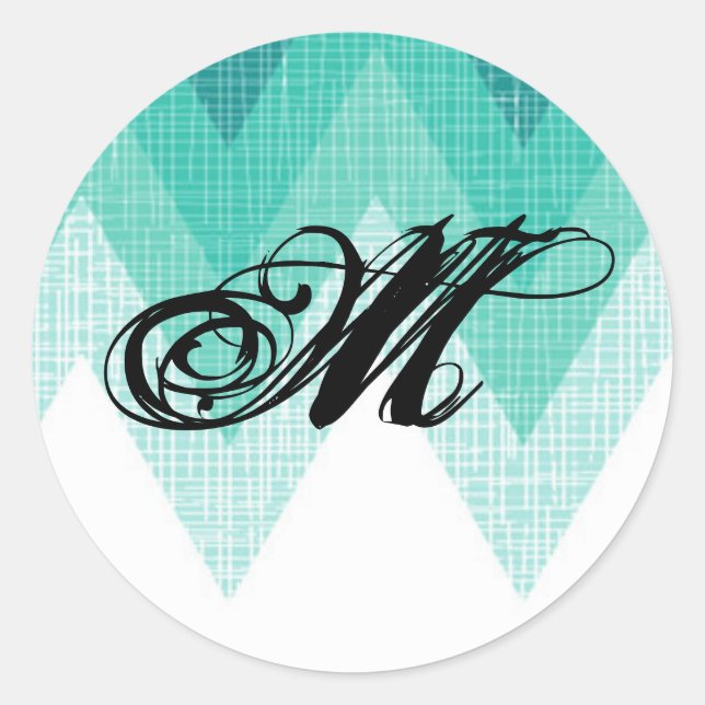 20 - 1.5  Envelope Seal Ombre Teal Chevron (Front)