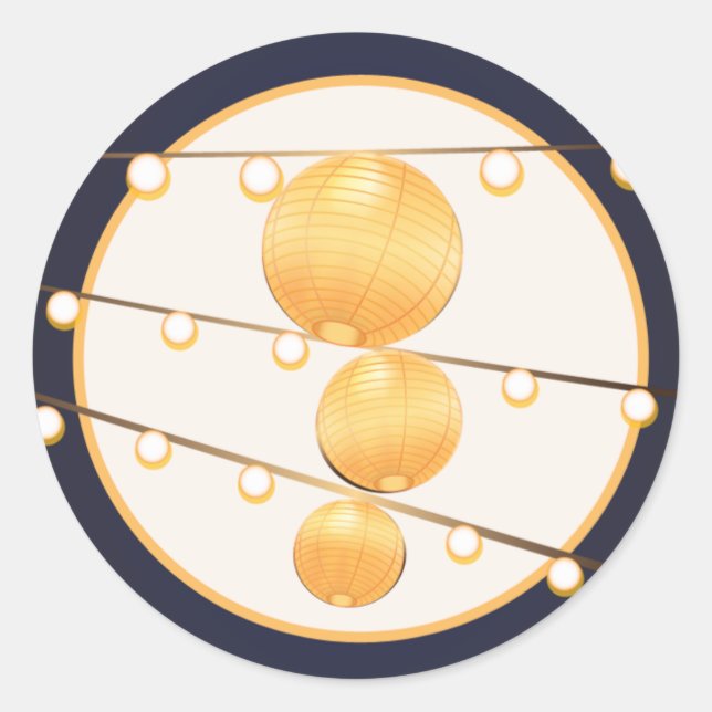 20 - 1.5  Envelope Seal Paper Lanterns on Blue (Front)