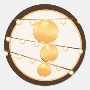 20 - 1.5  Envelope Seal Paper Lanterns on Brown