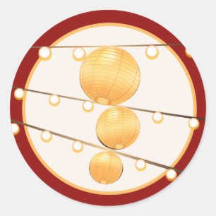 20 - 1.5  Envelope Seal Paper Lanterns on Red