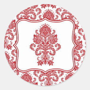 20 - 1.5  Envelope Seal Red Crim White Damask Lace
