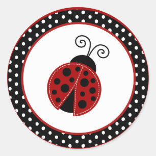 20 - 1.5" Envelope Seal Red Ladybug