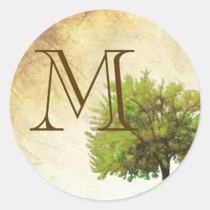 20 - 1.5  Envelope Seal Spring Tree Aged Paper Vin