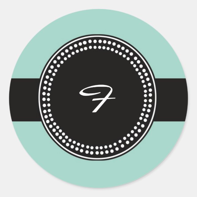20 - 1.5 Envelope Seal Teal & Black Damask (Front)