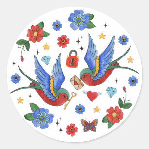 20 - 1.5 Envelope Seal Traditional Bird Tattoo Spa