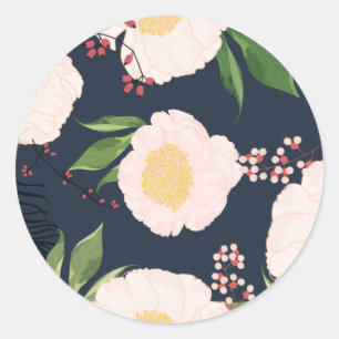 20 - 1.5  Envelope Seal White Floral Flowers on Da