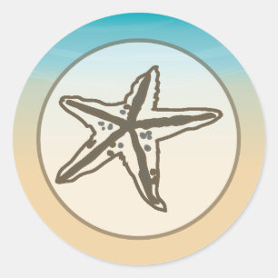 20 - 1.5" Envelope Sticker Ocean Beach Shore Seash